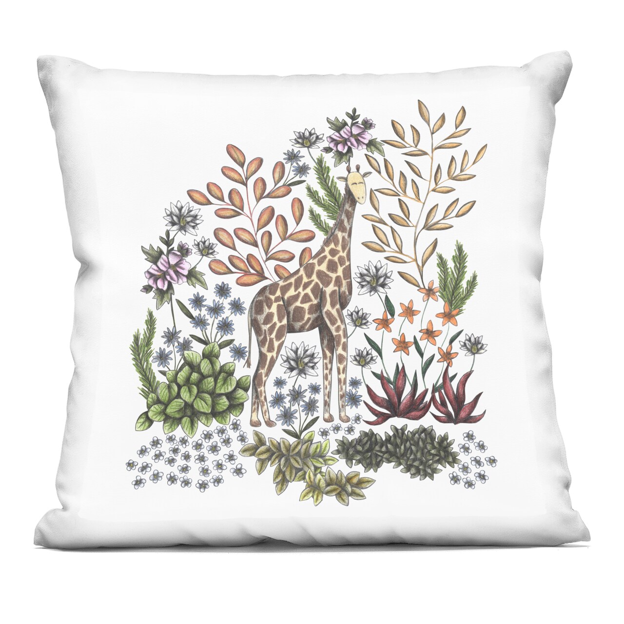 Stupell Industries Jungle Wildlife Giraffe Decorative Printed Throw Pillow, design by Cecilia Battaini, 18 x 7 x 18